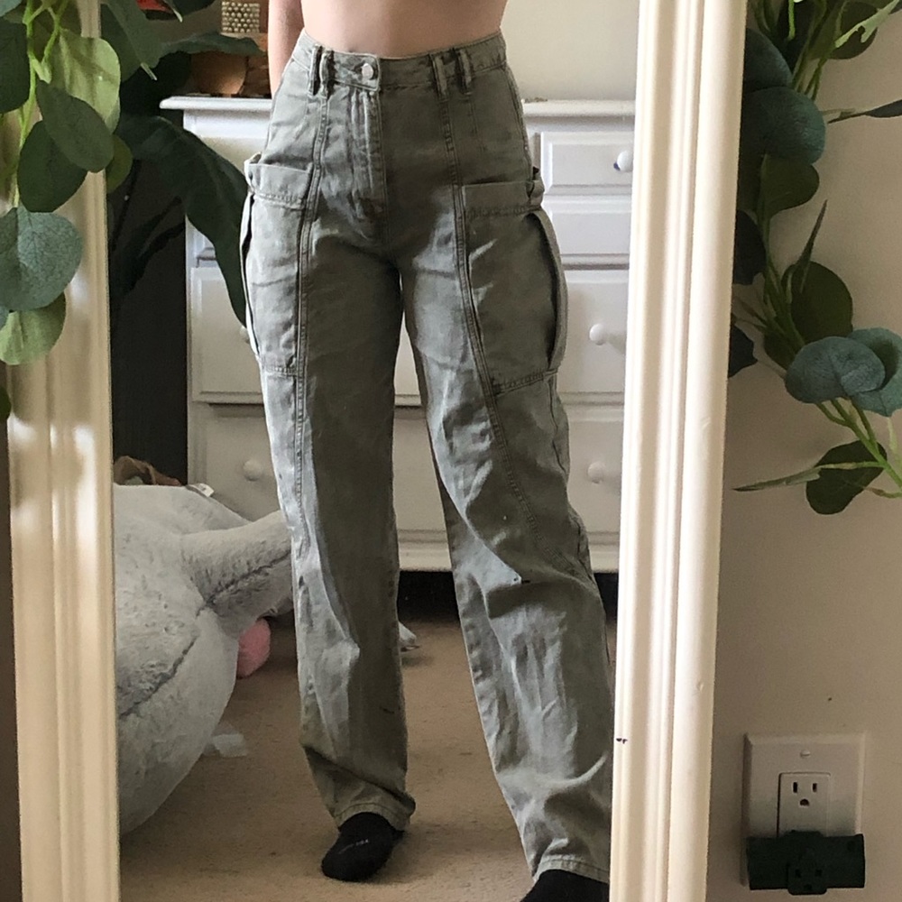 Green urban outfitters cargo pants